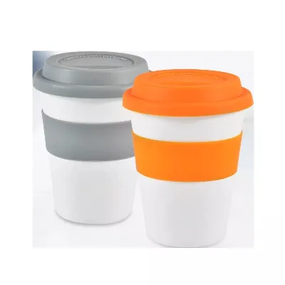 100% Recycled Eco Fruendly Reusable Plastic Coffee Mug with Lid