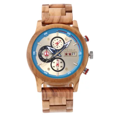 Gift Watch Cheap Price Olive Wood Watch Classic Wrist Wooden Watch for Men
