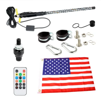 LED Magic Flagpole Ambient Lighting New 30cm/60cm/90cm/120cm RGB Spiral Flagpole Atmosphere Light for Car Decoration