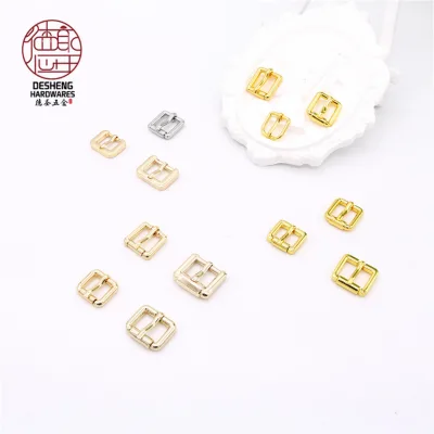 High-end Hardware Small Edge Button, Real Gold Plating Thickened Pin Buckle, Belt and Shoelace Adjustment Ring