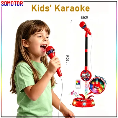 Karaoke Microphone with LED Light Educational Musical Toys Gift for Kids Sing Songs