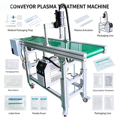 High Accuracy GANETAL Automatic Plasma Treatment Machine for Plastic Film Customized Flat Plasma Device Conveyor Belt Gear Core