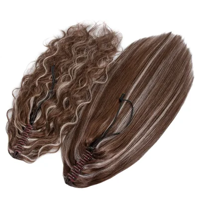 Factory Wholesale Virgin Hair Ponytail 100% Human Hair Remy Ponytail Russian Hair Claw Clip Ponytail