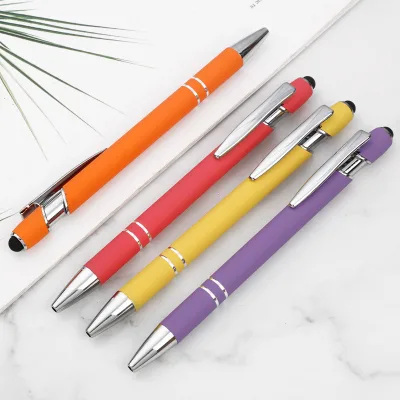 New Styles Fashionable Personalized Can Print logo Promotion Active Metal Stylus Screen Ballpoint Pen