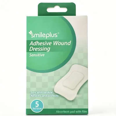 Sterile Sensitive Adhesive Wound Dressing 5pcs/Box Large Area Soft Breathable Easy Apply/Remove Home First Aid Consumables
