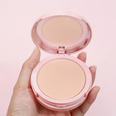 Wholesale Private Label Vegan Oil Control Pressed Powder Palette Pink Full Coverage Foundation Concealer Mineral Bronzer Contour