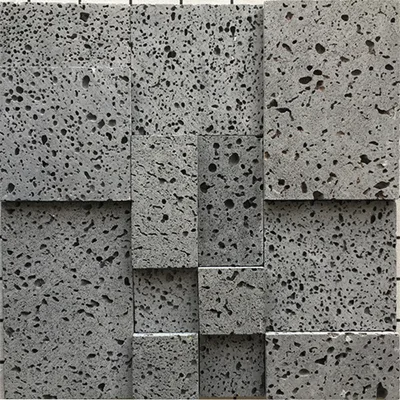 Outdoor Stone Wall Black Quartzite lava Volcanic-stone-cladding Culture Stone