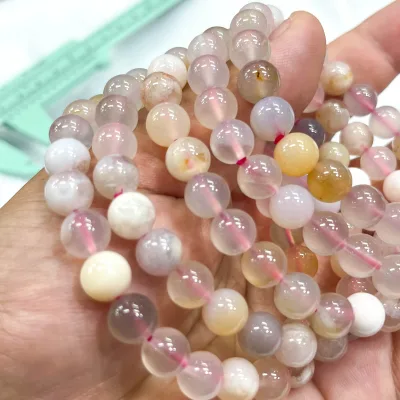 8mm Gemstone Beads Bracelet Adjustable Amethyst Bracelet Sakura Crystal Bracelet Sakura