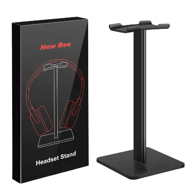 Custom Hot Selling Universal Headphone Stand All Black Headset Stand for Desk