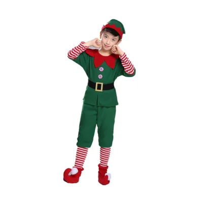 Christmas Cosplay Halloween Costumes for Kids Boy Girls Elfbaby Dress With Hat Shoes Gift New Year Carnival Party Santa Claus