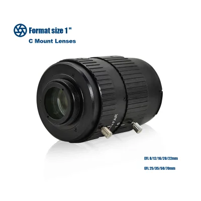 High Resolution 1" 16mm F1.4 C-Mount Industrial Camera Lens Customizable OEM Plano-Convex Structure
