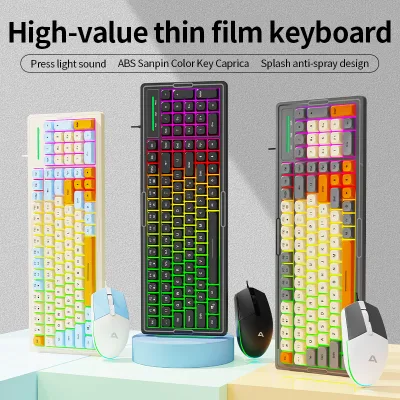 SOREX KM2000 Slim RGB Wired USB 104-Key Keyboard Mouse Set Ergonomic Design Waterproof Guangdong Made in Stock