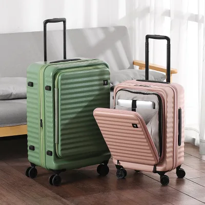 Wholesale 20/24/28 Inch Aluminum Alloy Lightweight Portable Spinner Business Luggage Cabin Carry-on Case Front Opening