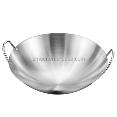 Extra Large Heavy Canton Style Hand Hammered Stainless Steel Wok