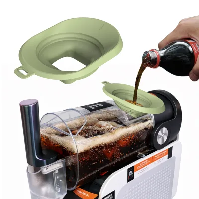 Collapsible Silicone Funnel with Wide 3cm Rim Anti-Splash Design for Ice Cubes and Frozen Drinks Prevents Countertop Mess