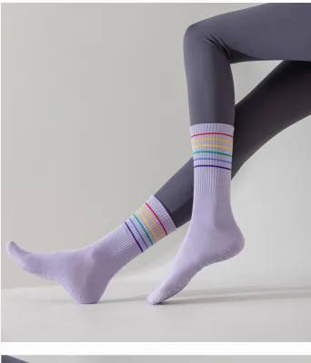 Wholesale Crew Yoga Socks Non Slip Silicone Pilates Socks With Grips Indoor Sport Yoga Socks for Women