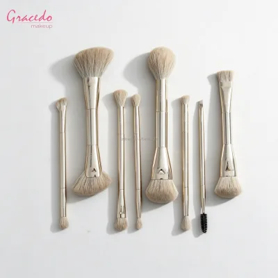 Gracedo Custom Double End Makeup Brush Set With Soft Nylon Hair Luxury Cosmetic Brush Kit OEM ODM Wholesale