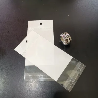 Wholesale Disposable Bopp Small Transparent Self Adhesive Opp Bag with Hanging Hole Offset Printing