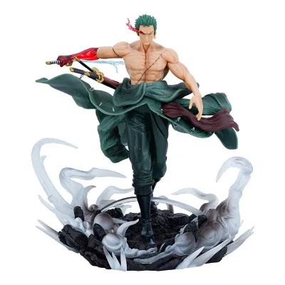 Roronoa Zoro Series GK One Pieces Zoro Action Figure Kenbunshoku Haki Anime Collectible Decorations Replaceable Double Head