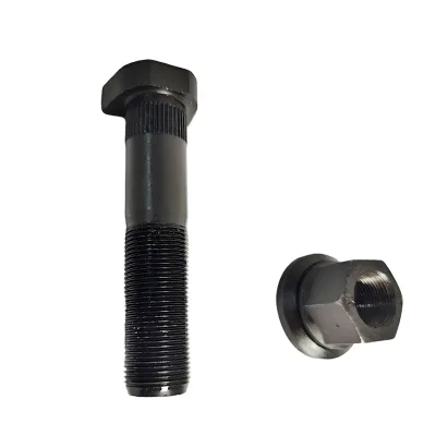 Carbon Steel Material Zinc Plated Surface Treatment Grade 10.9/12.9 Hub Bolts and Nuts M22*1.5 for Truck Rear Wheels