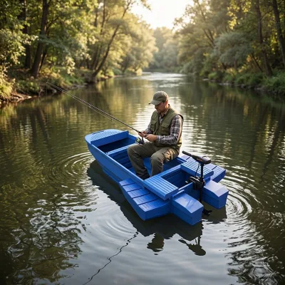 Waterway Cleanup and Emergency Shelter Non Corrosive Easy Clean High Buoyancy Modular Portable Fishing Vessel LDPE Rowboat