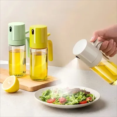 Hot Sale Household Kitchen Press-type BBQ Oil Spray Bottle Edible Olive Oil Spray Dispenser Bottle Sprayer for Cooking Plastic