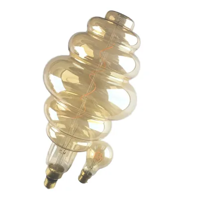 Large Retro Edison LED Vase with E27 Base 4W Curved Filament Light Bulb Decorative Glass Body AC Power Supply DB200