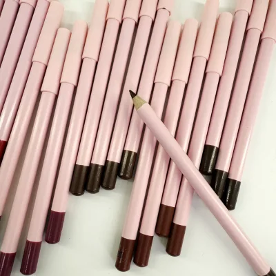 OEM LOW MOQ Waterproof Mineral Brown Custom Logo Private Label Regular Size Lipliner Pencil Lip Liner