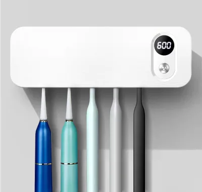 Multifunctional Wall Mounted Electric Toothbrush Holder Stand Storage for Bathroom with UV Self Cleaning Strong Wind Drying