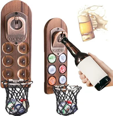 custom square wood magnet bottle opener Personalised Traceless Bottle Opener Wall Mounted custom bottle opener magnet wood