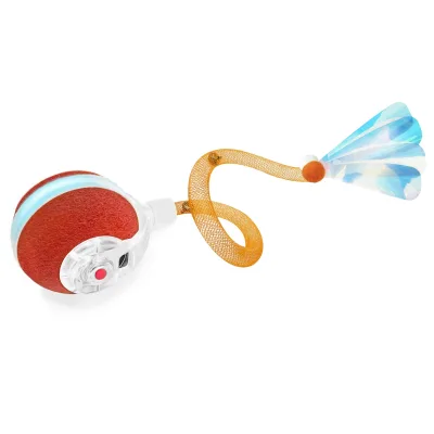 Interactive 3rd Generation Battery Powered Satin Material Multi-Color Cat Chase Tuk-Tuk-Ball Automatic Movement for Indoor Use