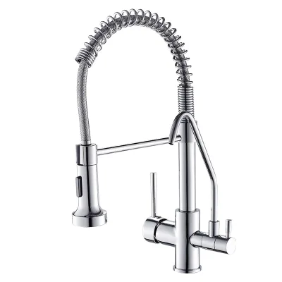 High Quality Chrome Double Outlets,high Arc Purifier Kitchen Faucet