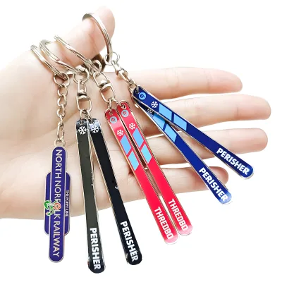 Personalized 2d Letter Key Chain Heart Metal Key Rings Wholesale Custom Logo Promotional Keychains Carabiners