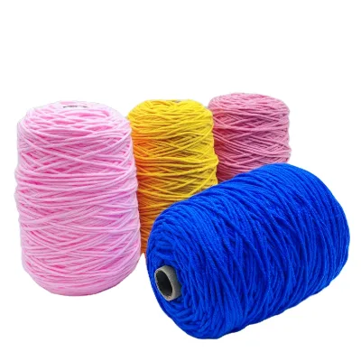 Yarn 100g Fluffy Acrylic Wool Yarn Macrame Cord Tufting for Carpet Chunky Rugs Yarn Sell Well 8ply Milk Cotton 3mm 4mm Standard