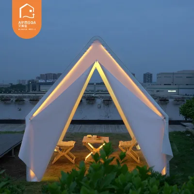 Luxury Modern Aluminum Patio Furniture Triangle Tent for Outdoor Camping with Wood-Style Panel and Hotel Furniture Features
