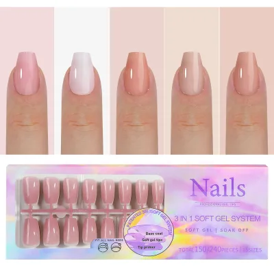 Hot Sell 24 Pcs Summer Clear Acrylic Finger Cat Eye Press on Square Nails with No Glue for Women Home 3D DIY Nail Art Tips