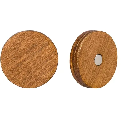 Wooden Fridge Magnets Decorative Office Magnets Round Wooden Fridge Magnets Brown