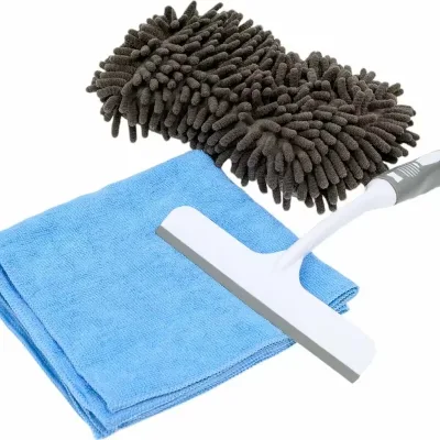 Portable Car Washing Kit Chenille Wash Sponge Glass Scraper Brush Microfiber Towel Car Care Accessories