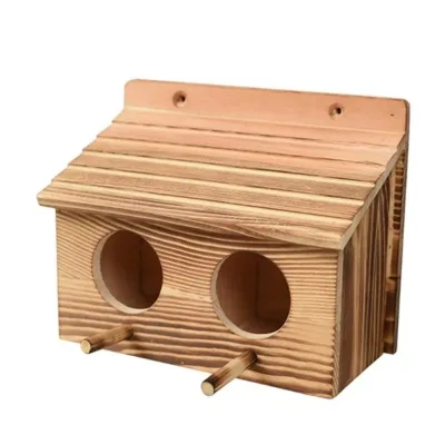 Rustic Outdoor Birdhouse Garden Decoration Hanging Wooden Bird House for Outside