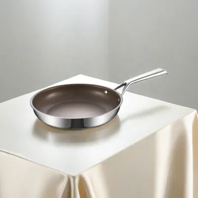 High Quality Kitchen Fry Pan Waterborne Coating Fried Egg Pan Stainless Steel 304 Frying Pan With Handle