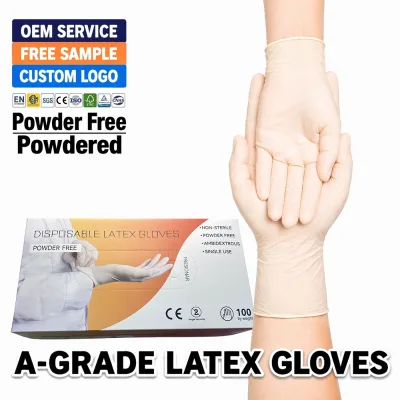 Latex Powdergloveenglish Inch Private Label Free 9 Cut Resistant Long Cuff Bicolor Crinkle Finish Diamond Grip