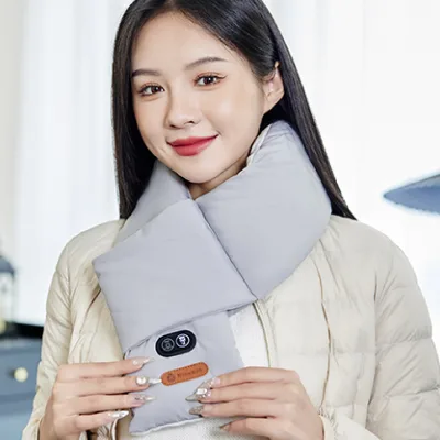 2026 Innovative 2 Control Button Heating Scarf with Heated Hood and Three Carbon Fiber Heating Pads
