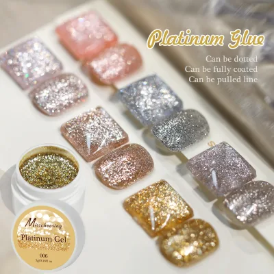 Cross-border Zhejiang Platinum Nail Gel New Flash-effect Sequins-style Gold Silver Stretchable Line Work Color Painting Gel