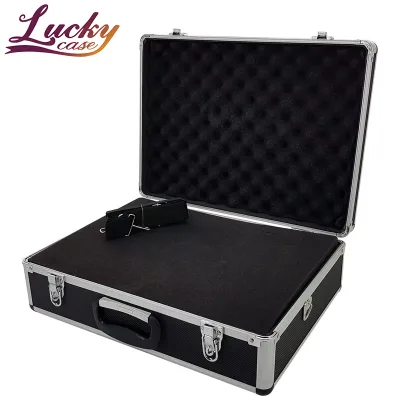 Customize High Quality Metal Aluminum  Black Aluminum Carry Case Lockable Aluminum Tool Case With EVA Foam Tool Case
