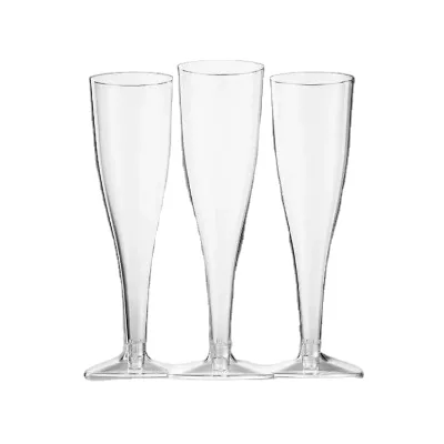 Clear Disposable Break Resistant Plastic for Flutes 135ml Capacity Classic Style for Wedding Party New Year's Eve