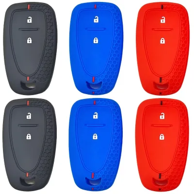 Car Remote Key Silicone Protector Honeycomb Texture Key Case Fit for Chevrolet Orlando Blazer Malibu XL 2 Button Fob Key Skin