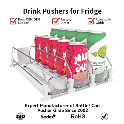 Supermarket Beverage Pusher System Spring Loaded Drink Display Tray for Cooler Fridge