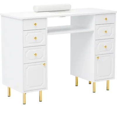 Hot-Selling Exclusive Professional Manicure Table Modern Wood Design Light Luxury Nail Technician Nail Tables for Beauty Salon