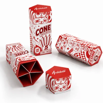 Custom Cylinder Cardboard Cigar Box 6-Pack King Size Pre Cone Packaging Box Hexagon Paper Tube with Lid and Dividers
