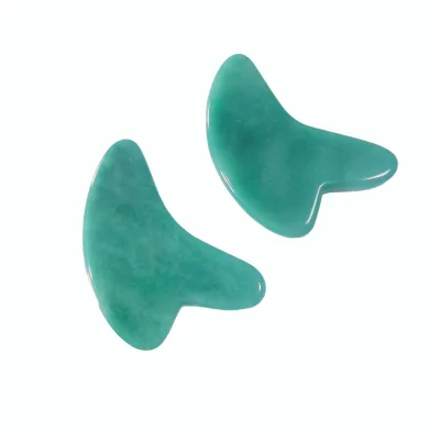 Green Jade nature stone Facial Massage Set Smooth Shape For Face Care
